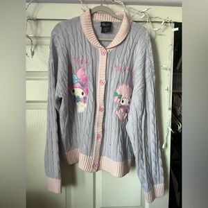 Sanrio My Melody Purple and Pink Collared Cardigan